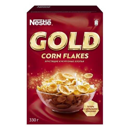 Готовые завтраки Nestle gold голд кукурузные хлопья 330 г в Дикси