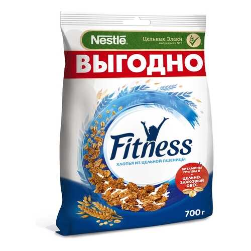 Готовый завтрак Fitness хлопья из цельной пшеницы пакет 700 г в Дикси