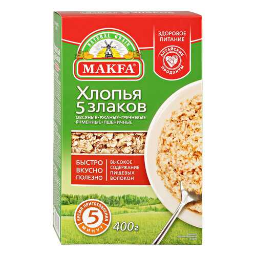 Хлопья Makfa 5 злаков 400 г в Дикси
