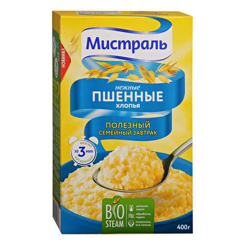 Хлопья Мистраль пшенные нежные 400 г в Дикси