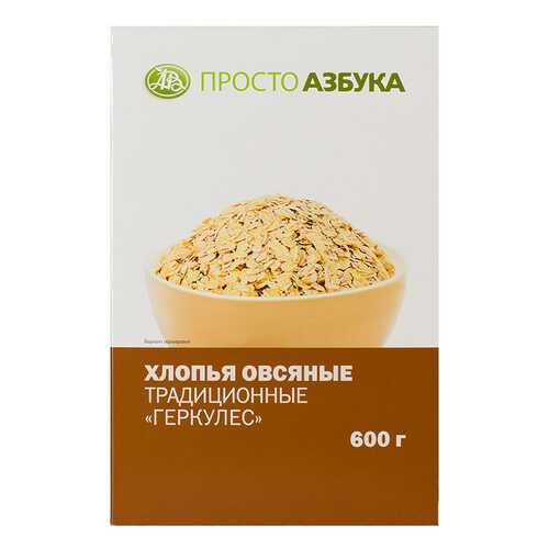 Хлопья овсяные Просто Азбука геркулес 600 г в Дикси