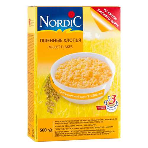 Хлопья пшенные Nordic 500 г в Дикси