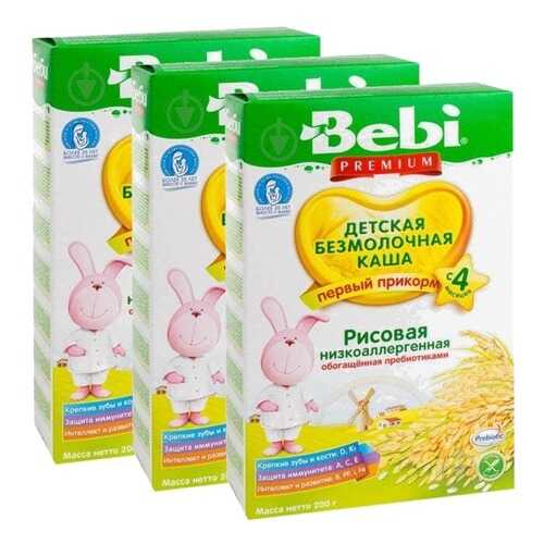 Каша Беби Premium рисовая низкоаллергеная с пребиотиками с 4 мес 200 г 3 штуки в Дикси