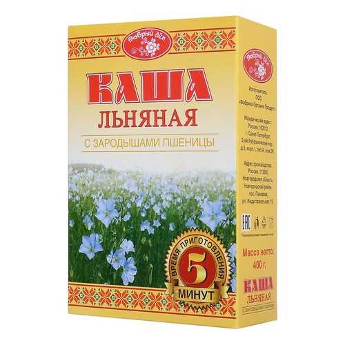 Каша Добрый Лен льняная с зародышами пшеницы 400 г в Дикси