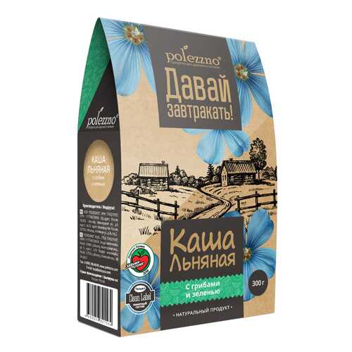 Каша льняная Polezzno с грибами и зеленью 300 г в Дикси