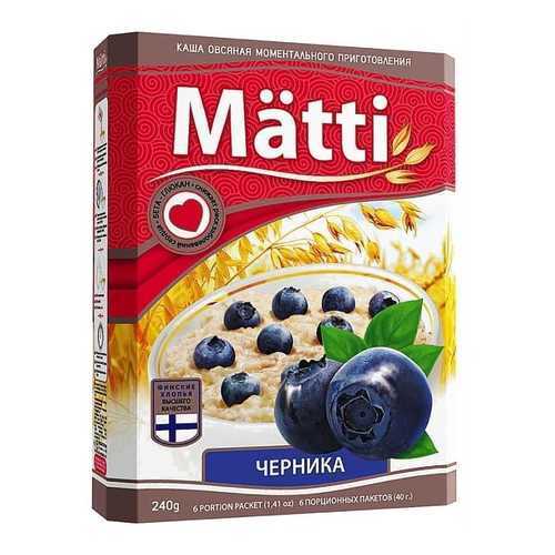 Каша Matti овсяная моментального приготовления черника 240 г 6 пакетиков в Дикси