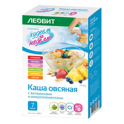 Каша овсянка Леовит ассорти 7 пакетов по 40 г в Дикси