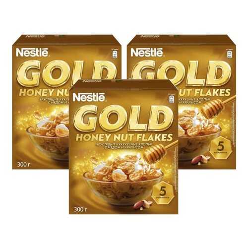 Кукурузные хлопья Gold Flakes с медом и орехами 3*300 г в Дикси
