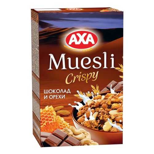 Мюсли сrispy AXA шоколад и орехи 250 г в Дикси