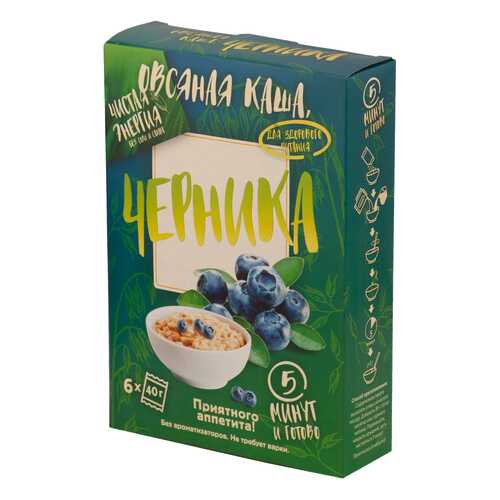 Овсяная каша с черникой Ricos Ricos в пакетиках 6*40 г в Дикси