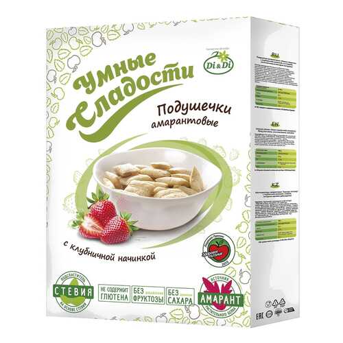 Подушечки амарантовые Умные сладости c клубничной начинкой 220 г в Дикси