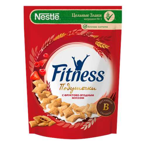 Подушечки Fitness мультизлаковые с фруктово-ягодным муссом в Дикси