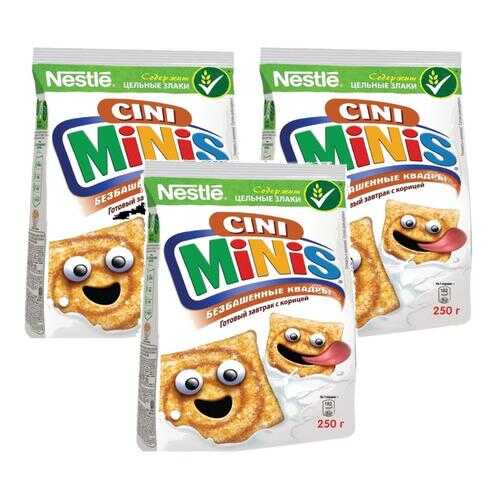 Пшеничные хлопья Cini-Minis Безбашенные квадры с корицей 3*250 г в Дикси