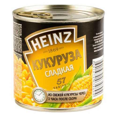 Кукуруза Heinz сладкая 340 г в Дикси