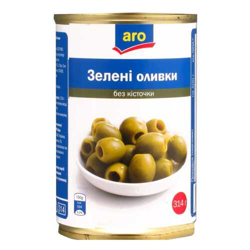 Оливки Aro зеленые без косточки 314 мл в Дикси