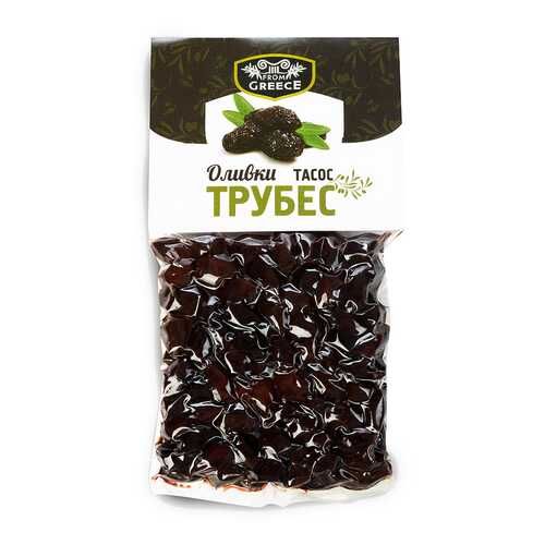 Оливки черные From Greece подсушенные Трубес Тасос 250 г в вакуумной упаковке Греция в Дикси
