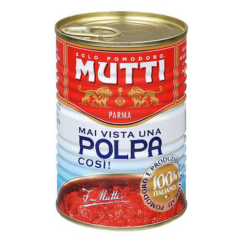 Томаты Mutti резанные кубиками в томатном соке 400 г в Дикси