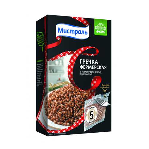 Гречка Мистраль фермерская ядрица 80 г х 5 шт в Дикси