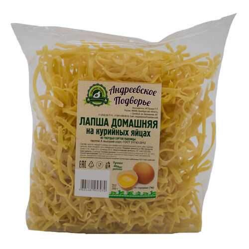 Лапша домашняя на куриных яйцах 0,250 кг. Андреевское подворье в Дикси