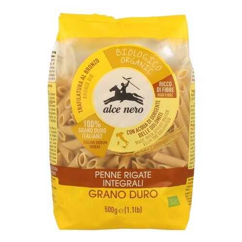 Макаронные изделия Alce Nero penne rigate из муки цельнозерновой пшеницы дурум в Дикси