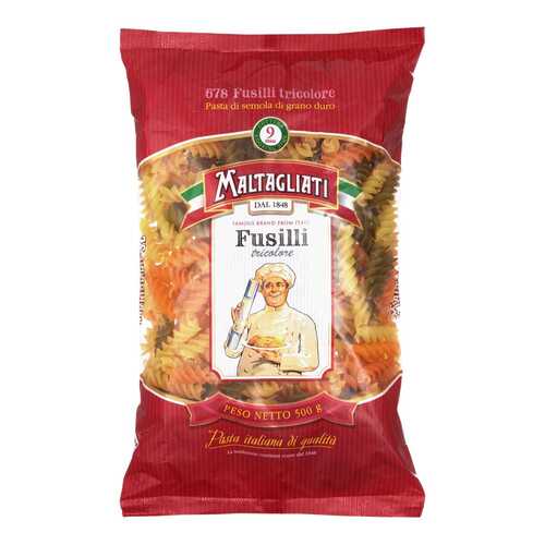 Макаронные изделия Maltagliati fusilli tricolore 500 г в Дикси