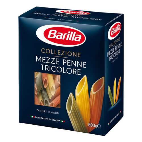 Макароны Barilla mezze penne tricolore 500 г в Дикси