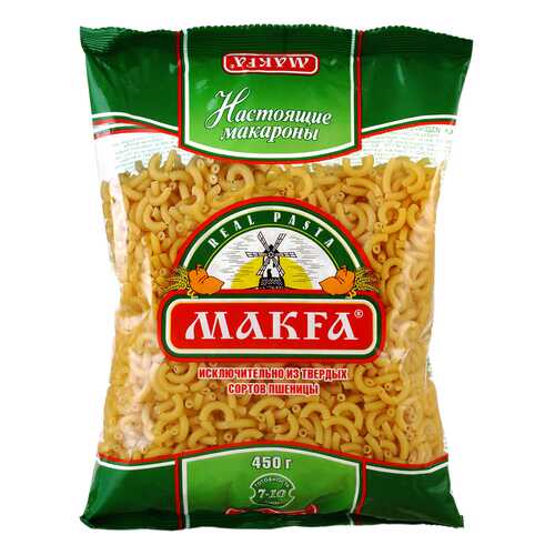 Макароны Makfa рожки гладкие высший сорт 450 г в Дикси