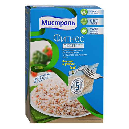 Мистраль Рис Фитнес Эксперт смесь коричневого и красного 450 г в Дикси