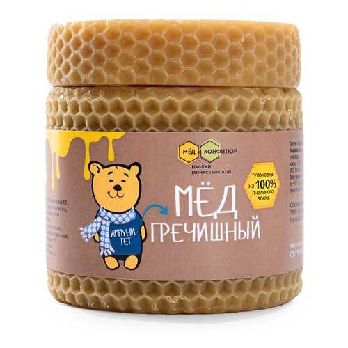 Мёд гречишный в банке из воска от Кристины Монастырской, «Пасеки Монастырской», 320 г в Дикси