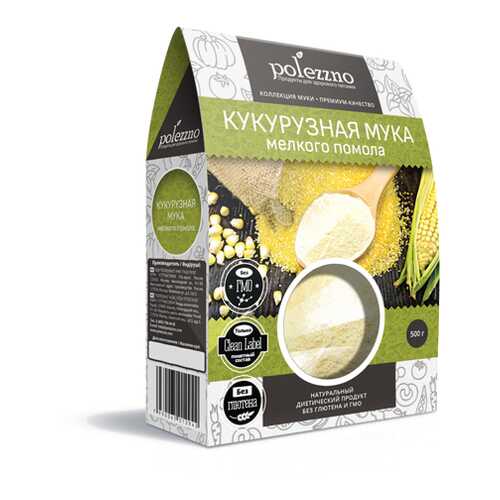 Кукурузная мука мелкого помола Polezzno 500 г в Дикси