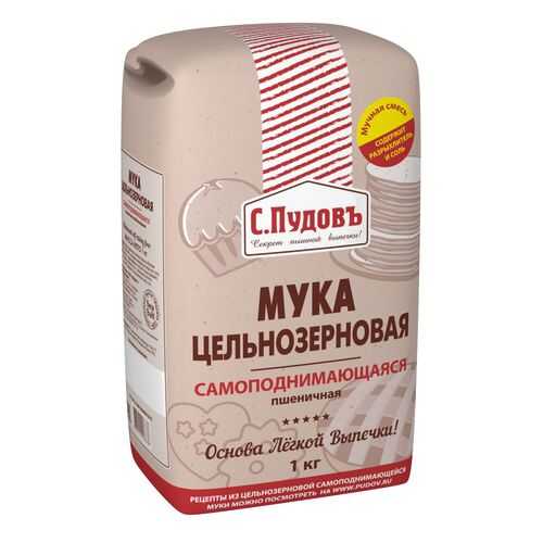 Мука цельнозерновая самоподнимающаяся пшеничная С. Пудовъ 1 кг в Дикси