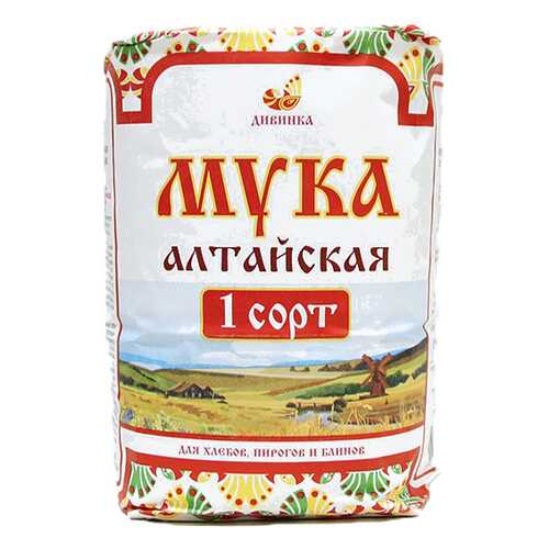 Мука Дивинка пшеничная хлебопекарная Алтайская 1 сорт 2 кг в Дикси