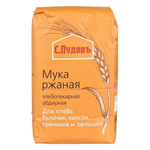 Мука ржаная С.Пудовъ обдирная 1 кг в Дикси