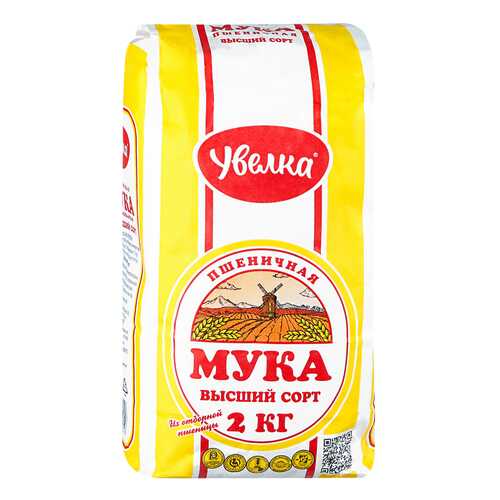 Мука Увелка пшеничная высший сорт 2 кг в Дикси