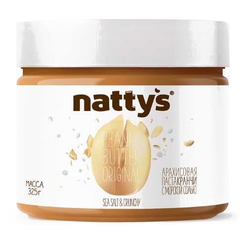 Арахисовая паста Nattys Crunchy & Sea Saltс кусочками арахиса и морской соли 325 г в Дикси