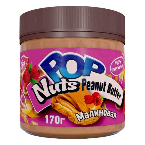 Арахисовая паста POP Nuts Peanut Butter Малиновая, 170г в Дикси