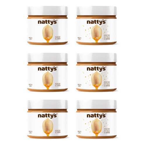 Набор арахисовых паст Nattys Creamy & Crunchy natbox 6 штук 325 г в Дикси