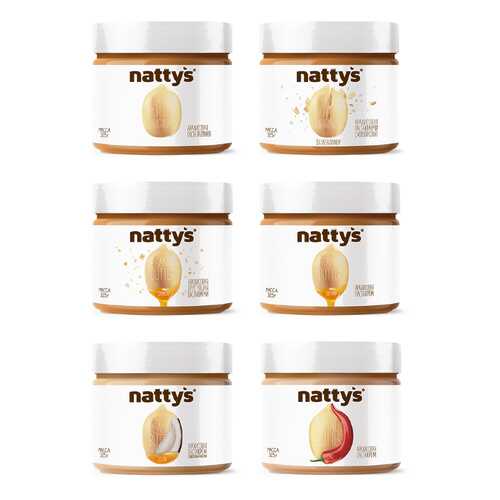 Набор арахисовых паст Nattys Peanut butter mix natbox 6 штук 325 г в Дикси