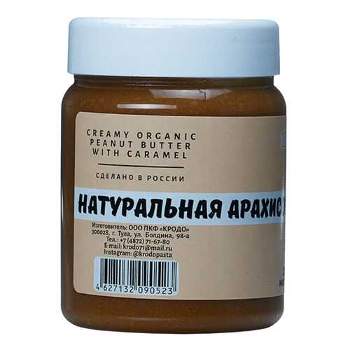 Натуральная арахисовая паста Krodo с карамелью 250 г в Дикси