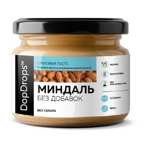 Ореховая паста DopDrops Миндальная без добавок 250 г в Дикси