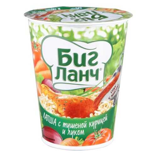 Лапша быстрого приготовления Биг ланч с тушеной курицей и луком 65 г в Дикси