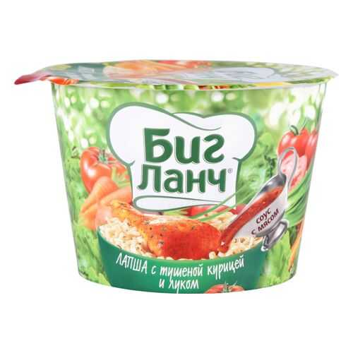 Лапша быстрого приготовления Биг ланч с тушеной курицей и луком 90 г в Дикси