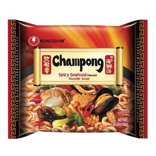 Лапша быстрого приготовления Чампонг с морепродуктами Nongshim пачка 130 г в Дикси