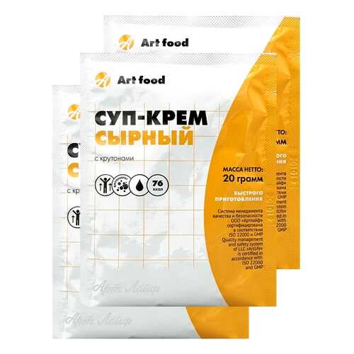 Суп-крем Art Life сырный с крутонами 3 шт по 20 г в Дикси