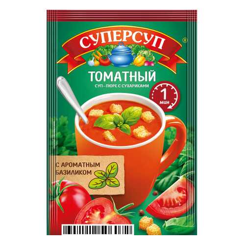 Суперсуп-пюре Русский продукт Суперсытный момент томатный с сухариками 20 г в Дикси