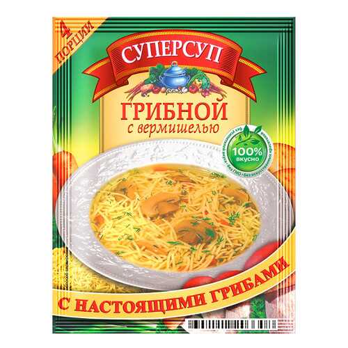 Суперсуп Русский Продукт грибной с вермишелью 70 г в Дикси