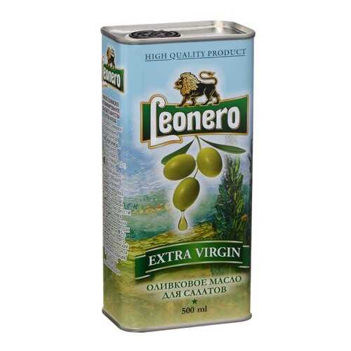 Масло Leonero оливковое нерафинированное для салатов ж/б 500 г в Дикси