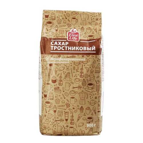 Сахар Fine Life тростниковый нерафинированный кристаллический 900 г в Дикси