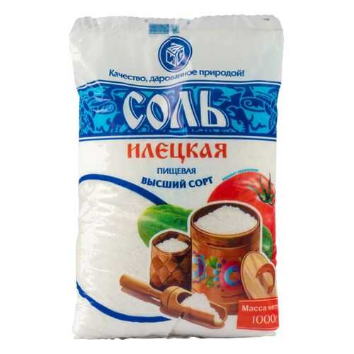 Соль пищевая Илецкая высший сорт 1 кг в Дикси