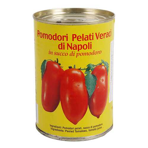 Томаты Sapori di Napoli очищенные в собственном соку консервированные 400 г в Дикси